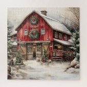 Puzzle Campagne Red Grange En Hiver (Vertical)