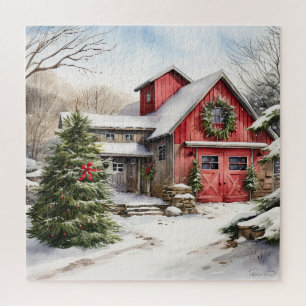 Puzzle Campagne Red Grange En Hiver
