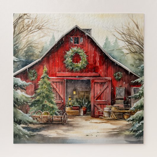 Puzzle Campagne Red Grange En Hiver (Vertical)