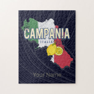 Puzzle Campanie Italie Région Rétro Carte Souvenir Vintag