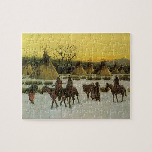 Puzzle Campement sioux à Wounded Knee par John Hauser (Horizontal)