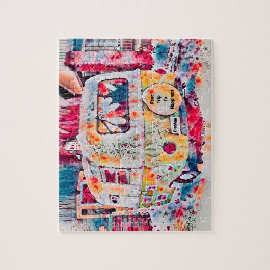 Puzzle Camper Retro Hippie Road Voyage vers la liberté du (Vertical)