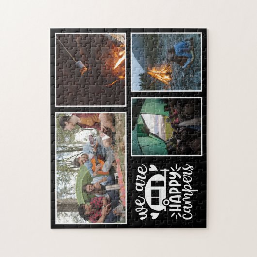 Puzzle Camping 4 Photo Collage Keepsaké (Vertical)