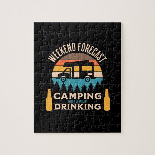 Puzzle Camping à bière avec anniversaire à bière (Vertical)