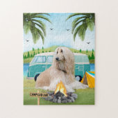 Puzzle Camping de chiens afghans (Vertical)