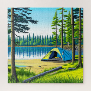 Puzzle Camping Tente à thème dans les bois
