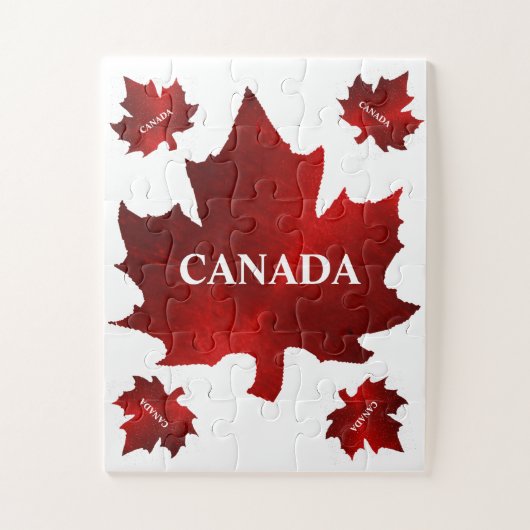 Puzzle CANADA 30 pièces Feuille d'érable rouge (Vertical)