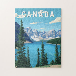 Puzzle Canada Illustration Voyage Art Vintage