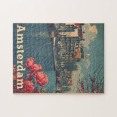 Puzzle Canal Charme : Carte postale Vintage Amsterdam (Horizontal)