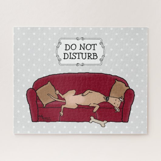 Puzzle Canapé Greyhound (fawn) Chien Lazy Dormir Drôle (Horizontal)
