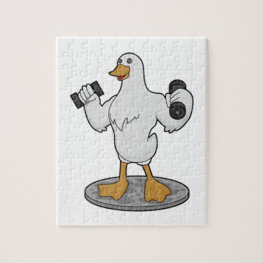 Puzzle Canard comme Bodybuilder avec des cloches (Vertical)