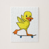 Puzzle Canard comme patineur avec skateboard (Vertical)