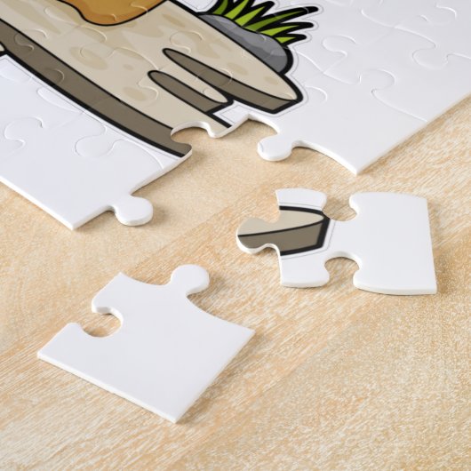 Puzzle Canard comme randonneur avec sac à dos (Côté)