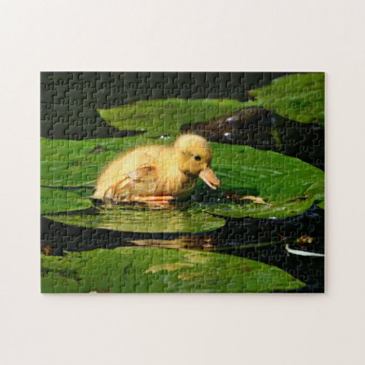 Puzzle Canard de bébé jaune flottant sur des coussinets d (Horizontal)