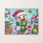 Puzzle Canard de Noël coloré mignon (Horizontal)
