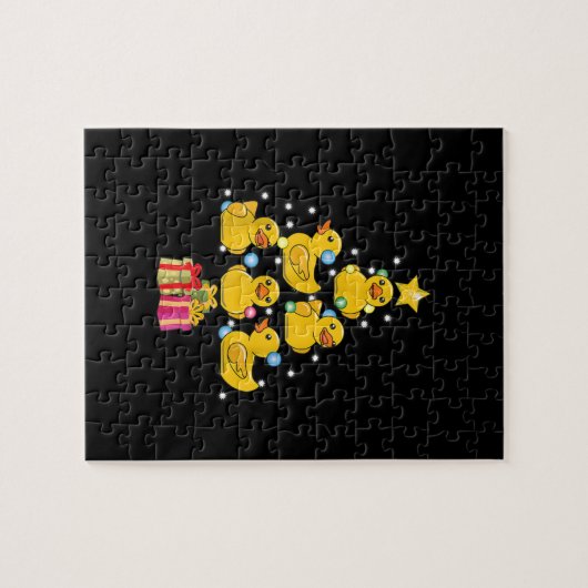 Puzzle Canard en caoutchouc Noël Arbre canard canard Noël (Horizontal)