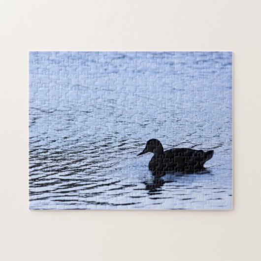 Puzzle Canard solitaire Silhouette Faune Eau Des Ondes Ph (Horizontal)