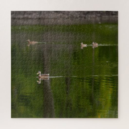 Puzzle Canards dans un lac vert (Vertical)