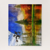 Puzzle Canards d'automne sur le lac Saison d'automne Jigs (Vertical)