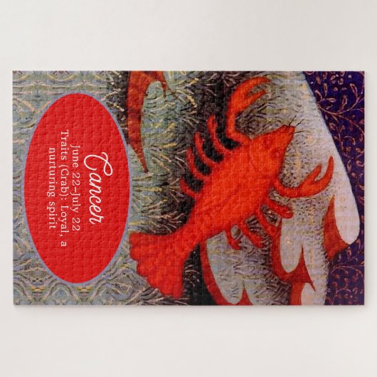 Puzzle Cancer le crabe signe zodiaque fête d'anniversaire (Horizontal)