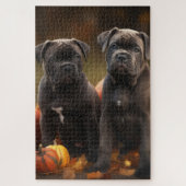 Puzzle Cane Corso Chiot Automne Citrouille de plaisir (Vertical)