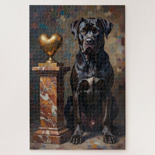 Puzzle Cane Corso Dog Valentine's Day Heart Protector (Vertical)
