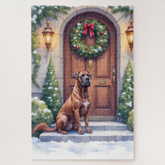Puzzle Cane Corso Grande Porte Evergreen Noël Art (Vertical)
