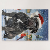 Puzzle Cane Corso Winter Wonderland Noël Joie (Horizontal)