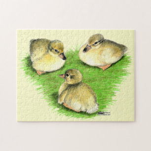 Puzzle Canetons de canard colvert enneigés