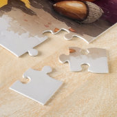 Puzzle Caniche dans l'art de l'Action de grâce aux feuill (Côté)