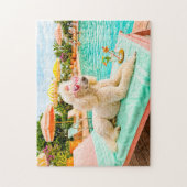 Puzzle Caniche sur chaise longue (Vertical)