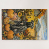 Puzzle Canne Corso Chien Moisson Automne Thankgiving (Horizontal)