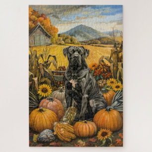 Puzzle Canne Corso Chien Moisson Automne Thankgiving