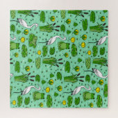 Puzzle Cannes, hérons, lis : essaim vintage. (Horizontal)