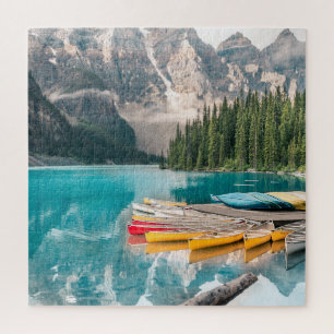 Puzzle Canoes on Moraine Lake Banff National Park Canada
