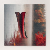 Puzzle Canot Rouge Sur Le Lac D'Automne (Horizontal)