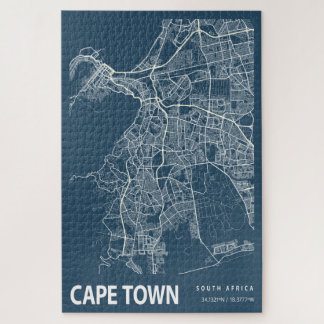 Puzzle Cap Afrique du Sud Ville Carte Ligne Art
