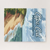 Puzzle Cape Cod Beach Mer Massachusetts Bleu (Horizontal)