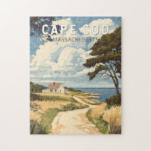 Puzzle Cape Cod Massachusetts Travel Art Vintage