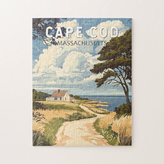 Puzzle Cape Cod Massachusetts Voyage Art Vintage (Vertical)