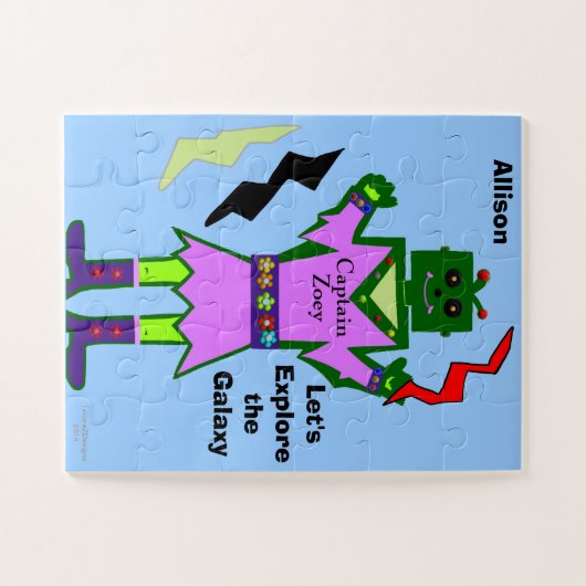 Puzzle Capitaine Zoey Girl Robot Roses Fleurs en tenue (Horizontal)