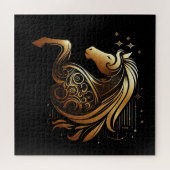 Puzzle Capricorne Zodiaque Cheval Or Astrologie (Horizontal)