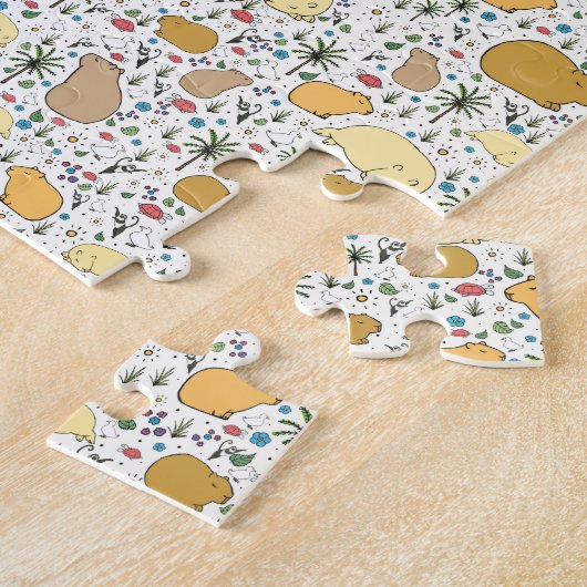 Puzzle Capybaras en jaune (Côté)