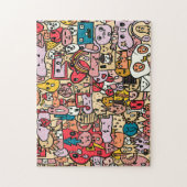 Puzzle Caractère du dessin Main tiré Jeu Motif enfants (Vertical)