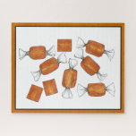 Puzzle Caramel Candy Sweet Tooth Food Illustration<br><div class="desc">Le design présente une illustration originale, dessinée à la main, de bonbons de caramel salés, emballés individuellement. Idéal pour un magasin de bonbons, un confiseur, une fête "sucrée" ou pour les amateurs de sucreries ! Ce design de caramels est également disponible sur d'autres produits. Ne vois-tu pas ce que tu...</div>