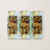 Puzzle Caravane gitane en bois patinée (Horizontal)