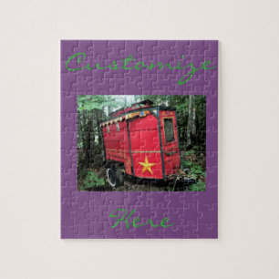 Puzzle Caravane minuscule gitane rouge customisée