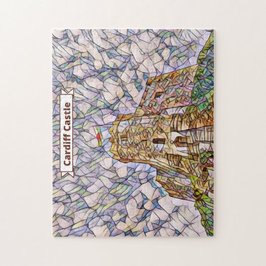 Puzzle Cardiff Castle Mosaic Image, Pays de Galles, Royau (Vertical)