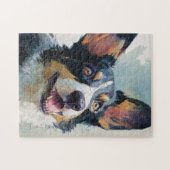 Puzzle Cardigan Welsh corgi watercolor (Horizontal)