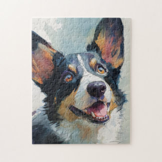Puzzle Cardigan Welsh corgi watercolor